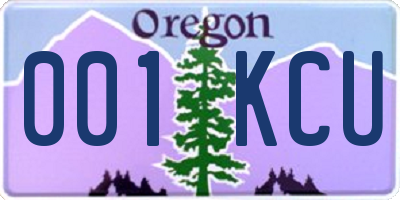 OR license plate 001KCU