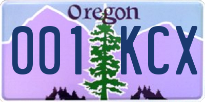 OR license plate 001KCX