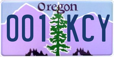 OR license plate 001KCY