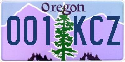 OR license plate 001KCZ