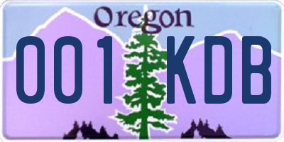 OR license plate 001KDB