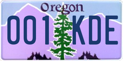 OR license plate 001KDE