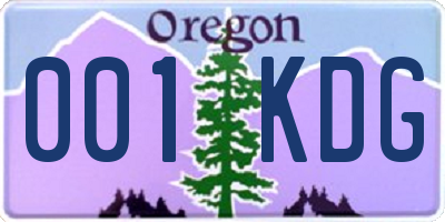 OR license plate 001KDG