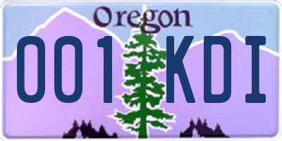 OR license plate 001KDI