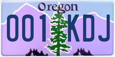 OR license plate 001KDJ