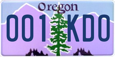 OR license plate 001KDO