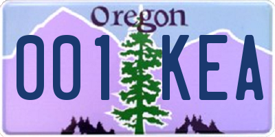 OR license plate 001KEA