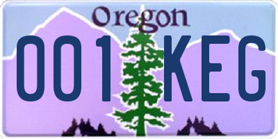 OR license plate 001KEG