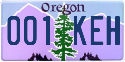 OR license plate 001KEH