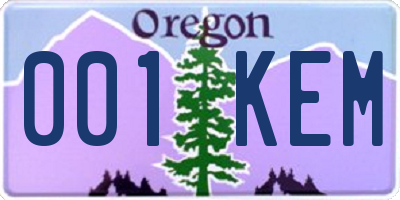 OR license plate 001KEM