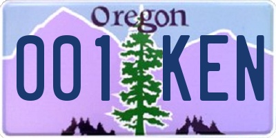 OR license plate 001KEN