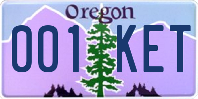 OR license plate 001KET