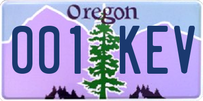 OR license plate 001KEV