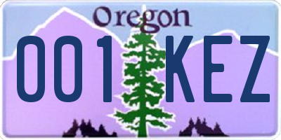 OR license plate 001KEZ