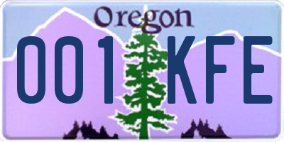 OR license plate 001KFE