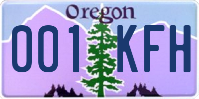 OR license plate 001KFH