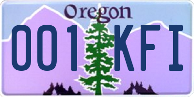 OR license plate 001KFI