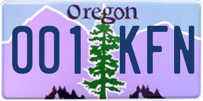 OR license plate 001KFN