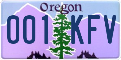 OR license plate 001KFV