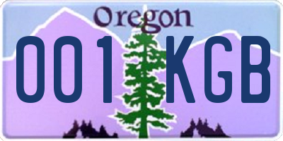 OR license plate 001KGB