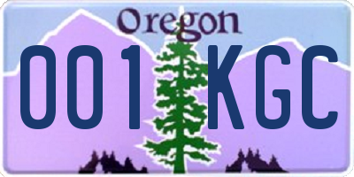 OR license plate 001KGC