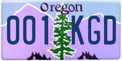 OR license plate 001KGD