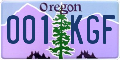 OR license plate 001KGF