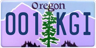 OR license plate 001KGI