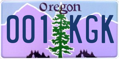 OR license plate 001KGK