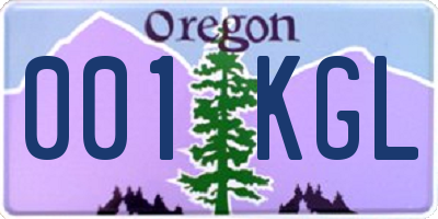 OR license plate 001KGL