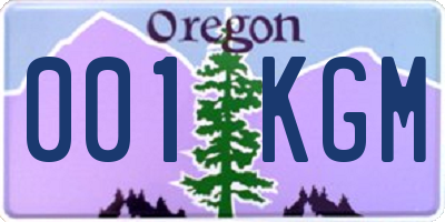 OR license plate 001KGM