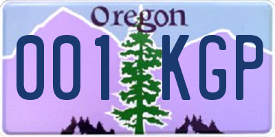 OR license plate 001KGP