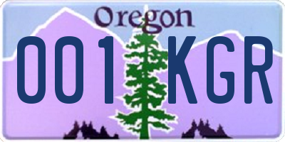 OR license plate 001KGR