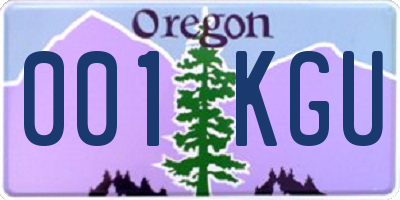 OR license plate 001KGU