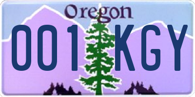 OR license plate 001KGY