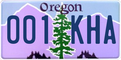 OR license plate 001KHA