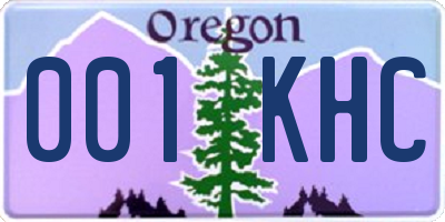 OR license plate 001KHC