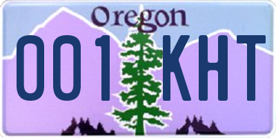 OR license plate 001KHT