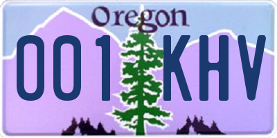 OR license plate 001KHV