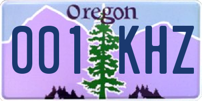 OR license plate 001KHZ