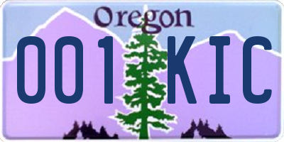 OR license plate 001KIC