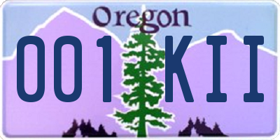 OR license plate 001KII