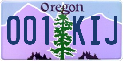 OR license plate 001KIJ