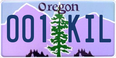 OR license plate 001KIL