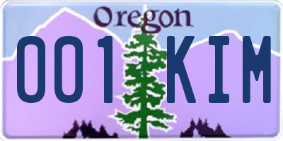 OR license plate 001KIM