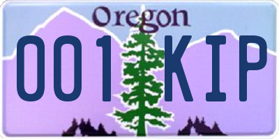 OR license plate 001KIP