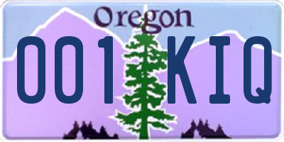 OR license plate 001KIQ