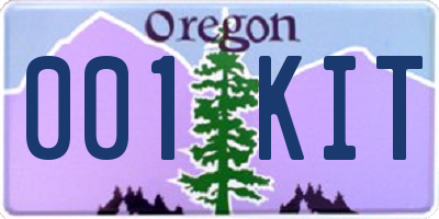 OR license plate 001KIT