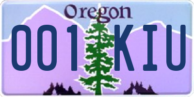 OR license plate 001KIU