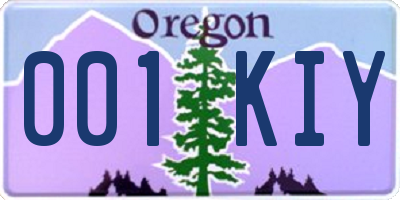 OR license plate 001KIY